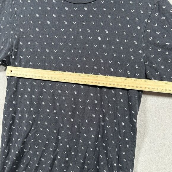 True Religion‎ Shirt Mens Small Black All Over Monogram Graphic Short Sleeve - Picture 3 of 8